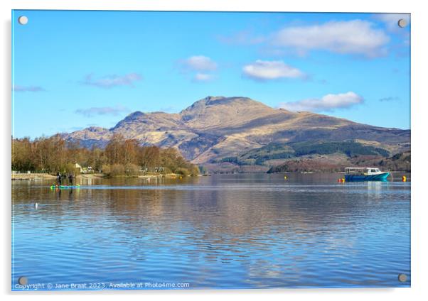 Serene Beauty of Ben Lomond and Loch Lomond Acrylic by Jane Braat