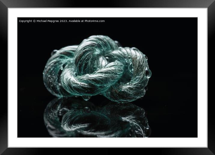 A big rope knot in the water with reflections created with gener Framed Mounted Print by Michael Piepgras