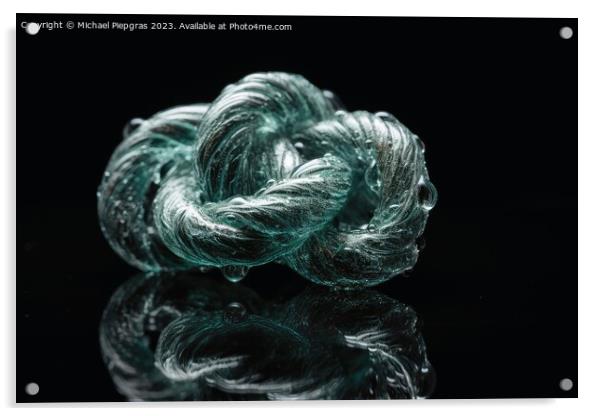 A big rope knot in the water with reflections created with gener Acrylic by Michael Piepgras