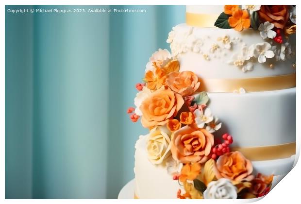A multi-tiered wedding cake with lots of decoration created with Print by Michael Piepgras