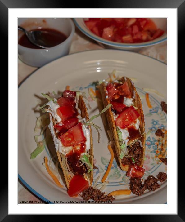 Monday's Messy Tacos 2 Framed Mounted Print by STEPHEN THOMAS