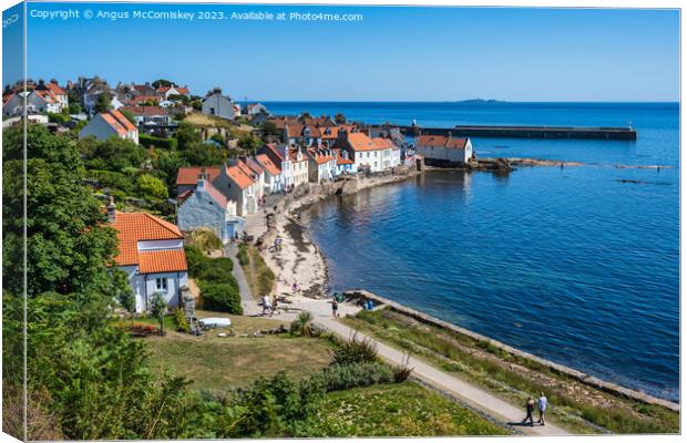 Seafront houses in Pittenweem in East Neuk of Fife Canvas Print by Angus McComiskey