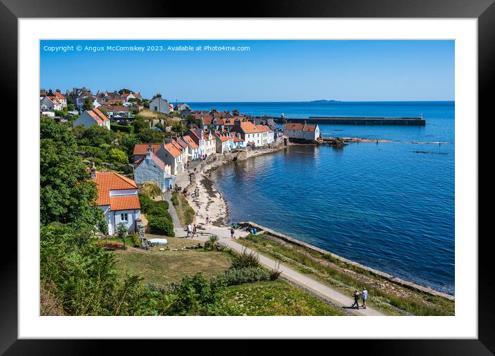 Seafront houses in Pittenweem in East Neuk of Fife Framed Mounted Print by Angus McComiskey