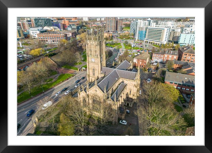 Leeds Cathedral Framed Mounted Print by Apollo Aerial Photography