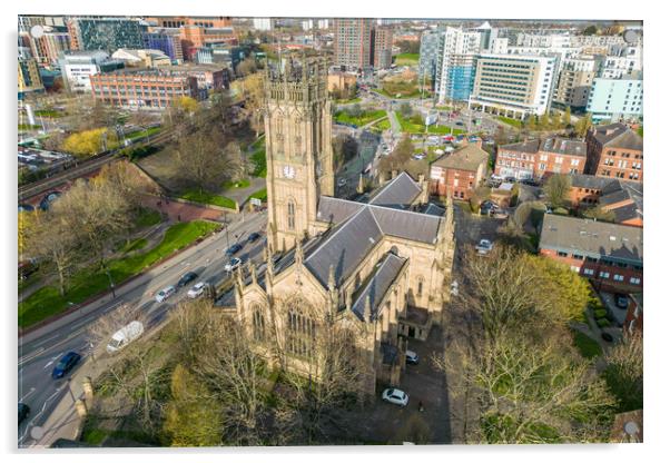 Leeds Cathedral Acrylic by Apollo Aerial Photography