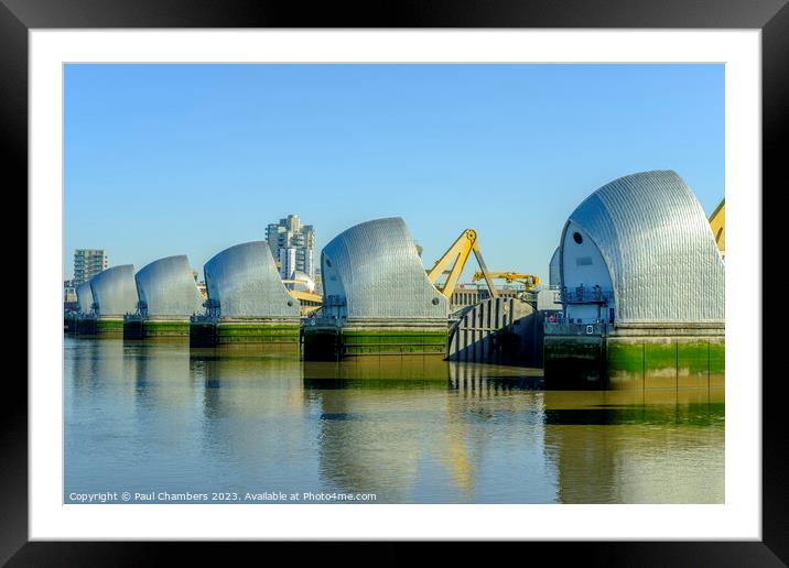 Londons EcoFriendly Flood Defender Framed Mounted Print by Paul Chambers