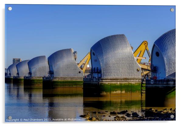  Thames Barrier, London - England, Acrylic by Paul Chambers