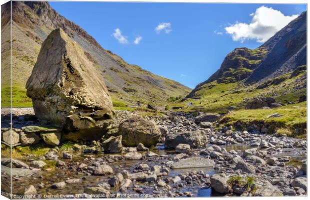 Honister Pass Stream Canvas Print by Darrell Evans