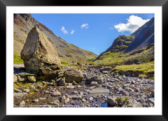 Honister Pass Stream Framed Mounted Print by Darrell Evans