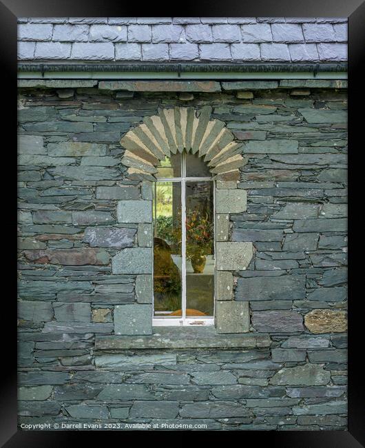 Church Window Framed Print by Darrell Evans