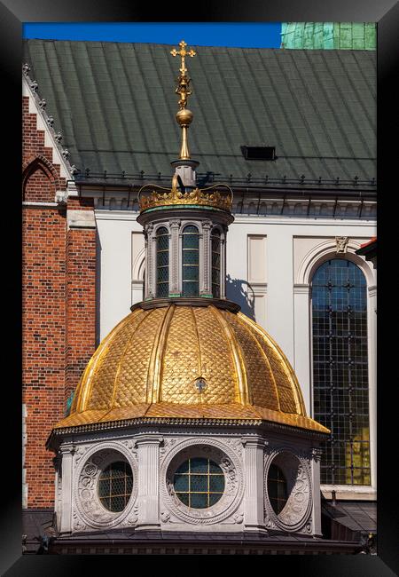 Wawel Cathedral Gilded Dome of Sigismund Chapel in Krakow Framed Print by Artur Bogacki