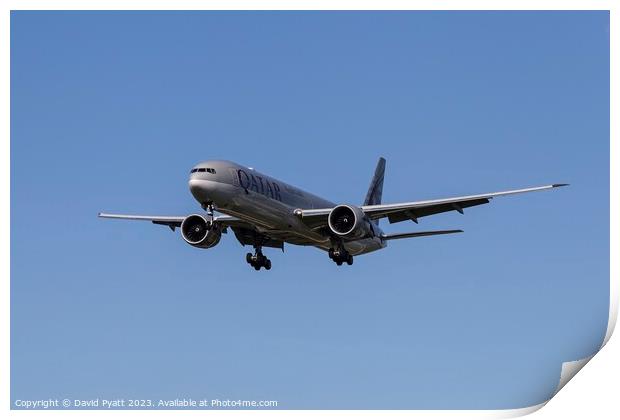 Qatar Airways Boeing  777-3DZ         Print by David Pyatt