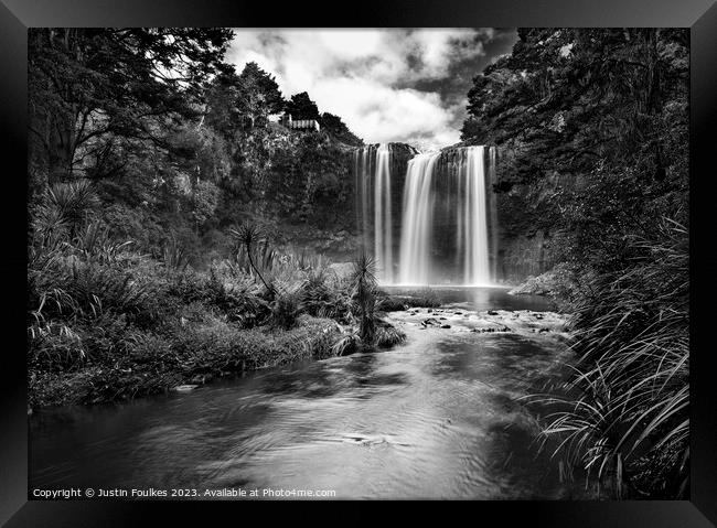 Whangarei Falls, Northland, New Zealand Framed Print by Justin Foulkes