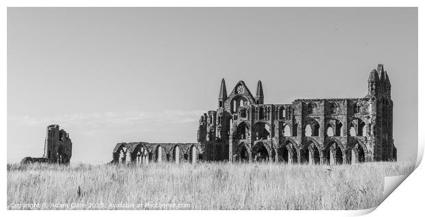 Majestic ruins of Whitby Abbey Print by Adam Clare
