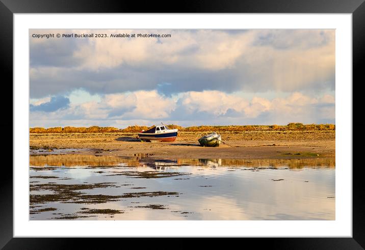 Waiting for the Tide in Red Wharf Bay Anglesey Framed Mounted Print by Pearl Bucknall