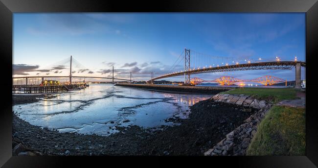 The Three Bridges from Port Edgar, South Queensferry Framed Print by Fraser Duff