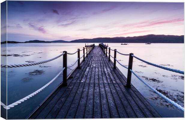 Dusk at the Pontoon, Loch na Keal, Isle of Mull Canvas Print by Fraser Duff