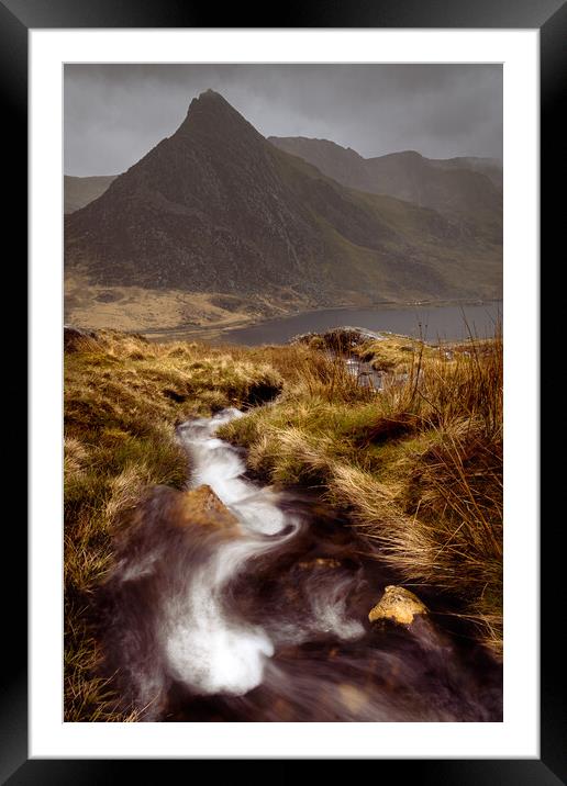 Stormy Tryfan in the Ogwen Valley Framed Mounted Print by Liam Neon