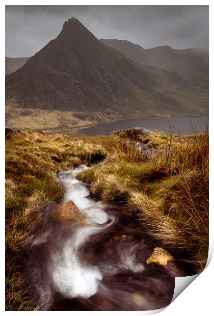Stormy Tryfan in the Ogwen Valley Print by Liam Neon