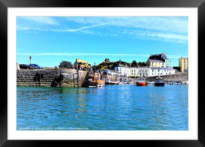 Returning Ferry, Tenby, Wales. Framed Mounted Print by john hill