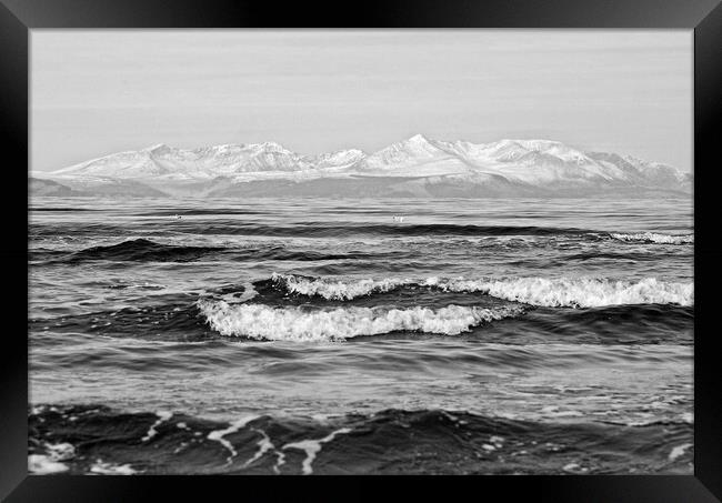 Arran wintry mountain seascape Framed Print by Allan Durward Photography