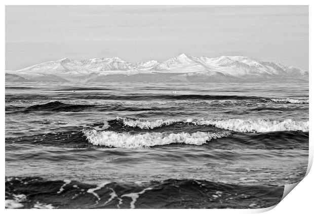 Arran wintry mountain seascape Print by Allan Durward Photography
