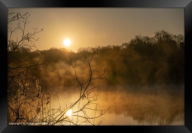 Selbrigg Pond At Sunrise Framed Print by matthew  mallett