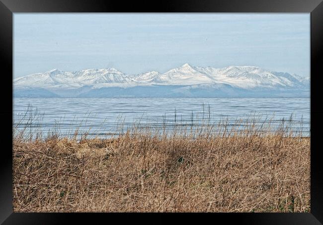 Snow capped Arran mountain peaks Framed Print by Allan Durward Photography
