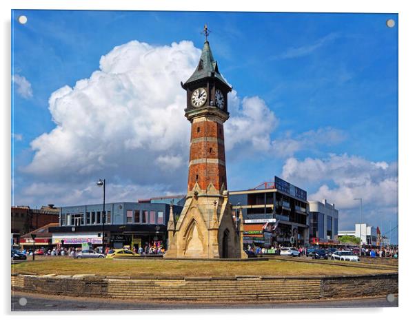 Skegness Clock Tower Acrylic by Darren Galpin