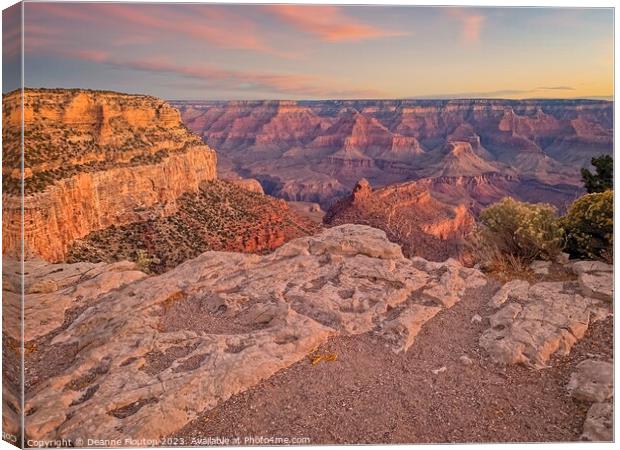 Stunning Sunrise at the Grand Canyon Canvas Print by Deanne Flouton