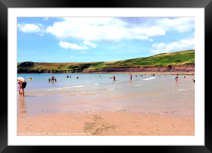 Beach at low tide, Manormier,South Wales, UK. Framed Mounted Print by john hill