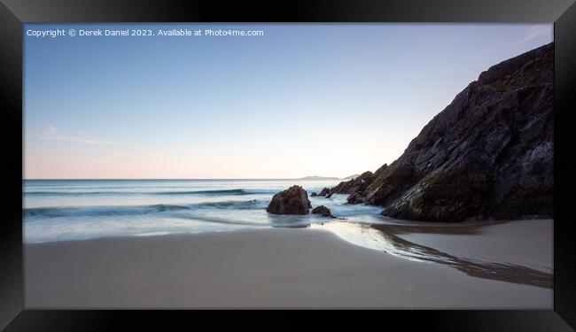 Majestic Sunset at Coumeenoole Beach Framed Print by Derek Daniel