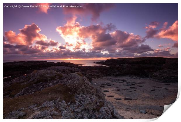 Majestic Sunset over Trearddur Bay Print by Derek Daniel