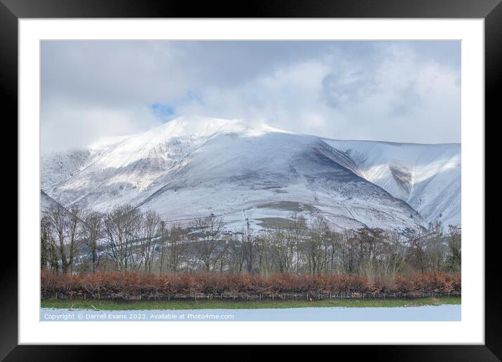 Snow on Skidaw Framed Mounted Print by Darrell Evans