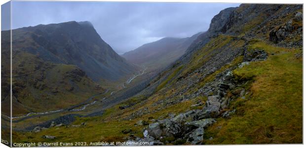 Down Honister Pass Canvas Print by Darrell Evans