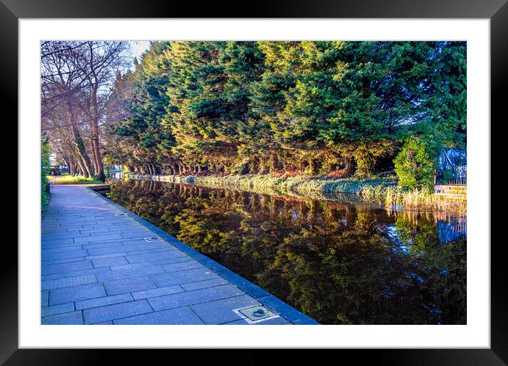 A Serene Journey Through Ripon Canal Framed Mounted Print by Steve Smith
