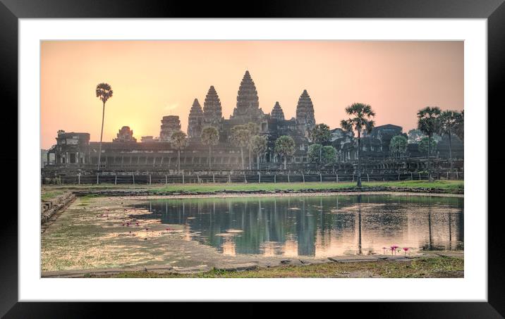 Angkor Wat sunrise Framed Mounted Print by Jed Pearson