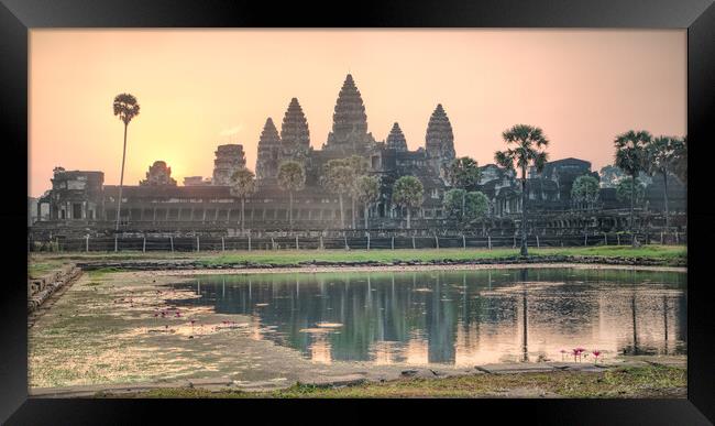 Angkor Wat sunrise Framed Print by Jed Pearson
