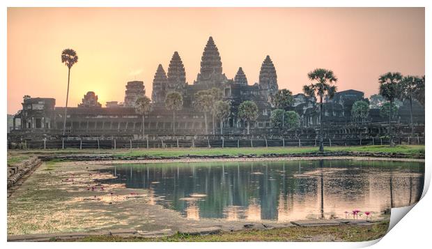 Angkor Wat sunrise Print by Jed Pearson