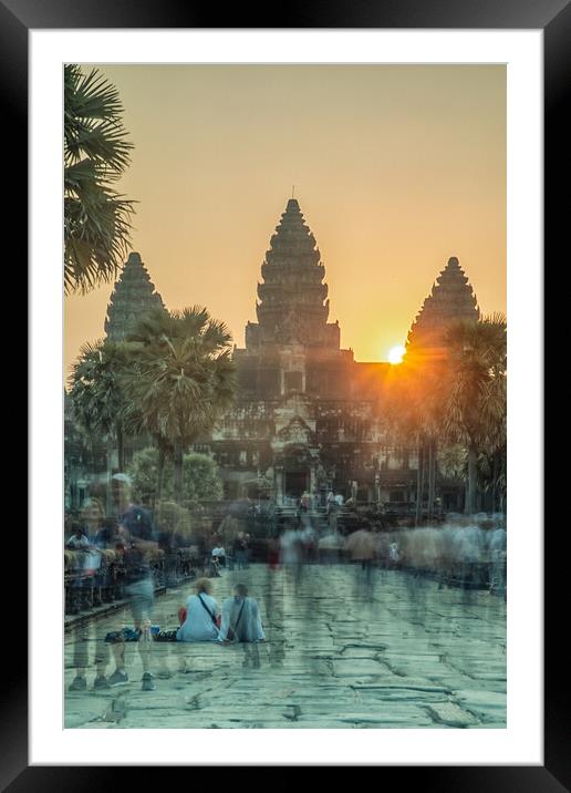 Angkor Wat sunburst Framed Mounted Print by Jed Pearson