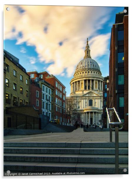 The Path to St Paul's Acrylic by Janet Carmichael