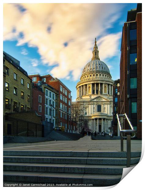 The Path to St Paul's Print by Janet Carmichael
