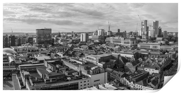 Leeds Black and White Print by Apollo Aerial Photography