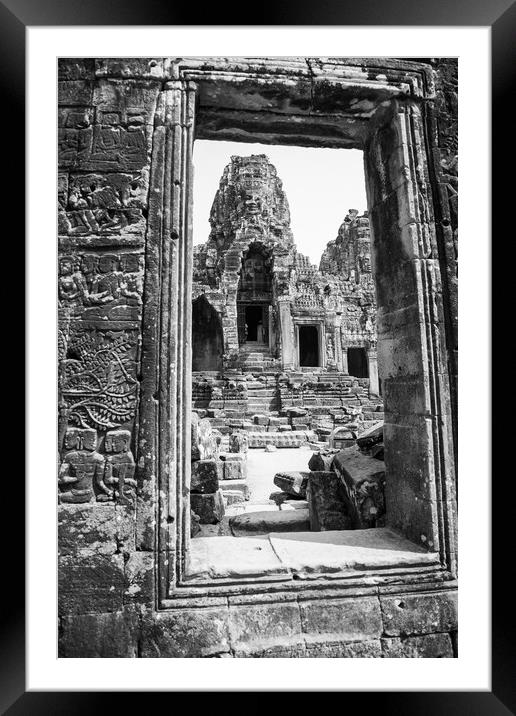 Bayon Temple Framed Mounted Print by Jed Pearson