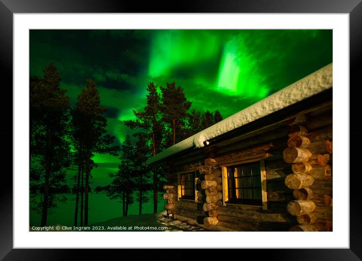 When northern skies explode Framed Mounted Print by Clive Ingram