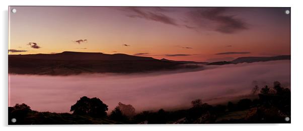 Black Mountains Dawn Acrylic by Creative Photography Wales