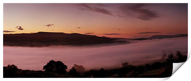 Black Mountains Dawn Print by Creative Photography Wales