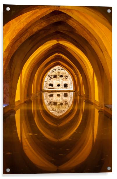 Baths in Royal Alcazar of Seville in Spain Acrylic by Artur Bogacki