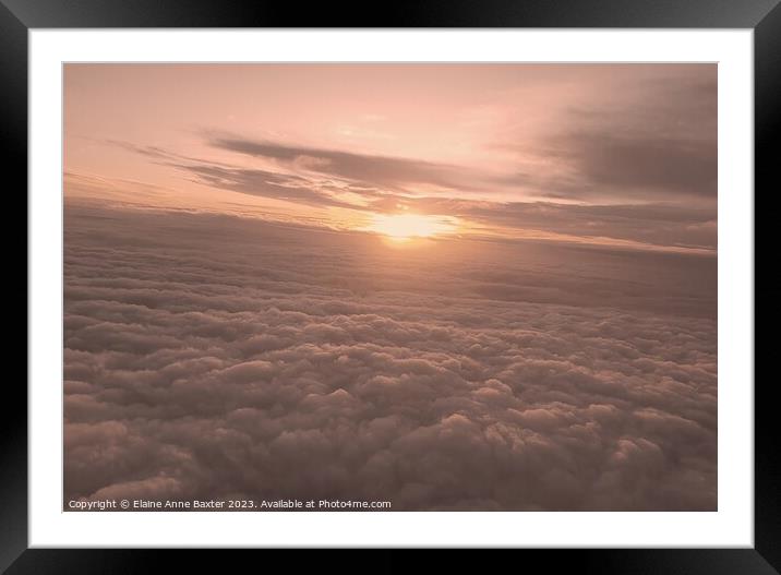 Sunrise Above the Clouds Framed Mounted Print by Elaine Anne Baxter
