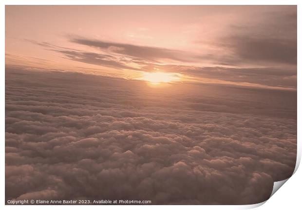 Sunrise Above the Clouds Print by Elaine Anne Baxter